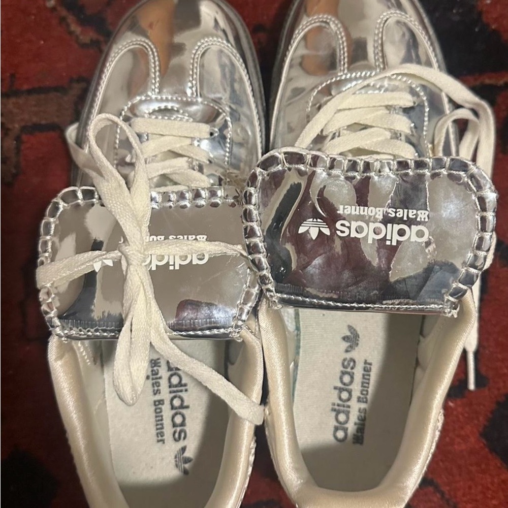 Wales Bonner Silver and Cream Sneakers